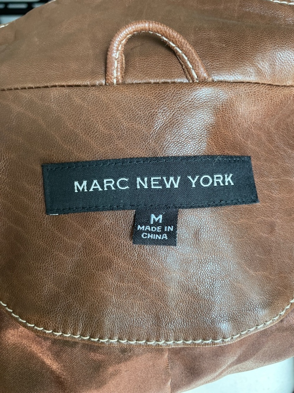 Marc New York Chestnut Brown soft Leather Zip Jacket - Picture 8 of 13